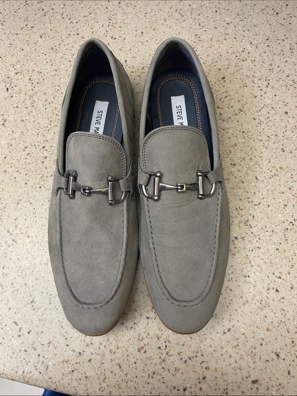 Steve Madden Gray Suede Bit-Detail Slip-On Loafers